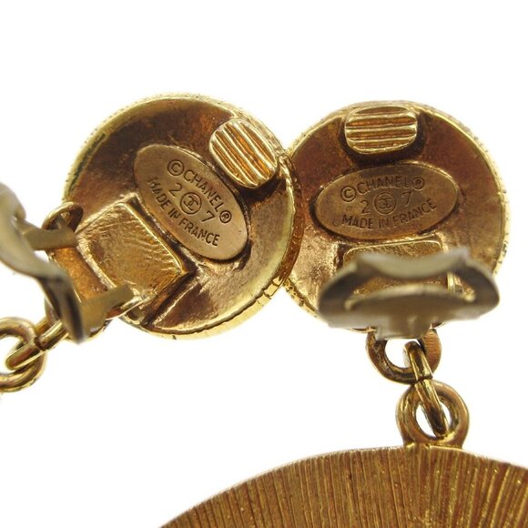 Chanel Hoop Dangle Earrings Clip-On Gold 27 181464 - Picture 5 of 5